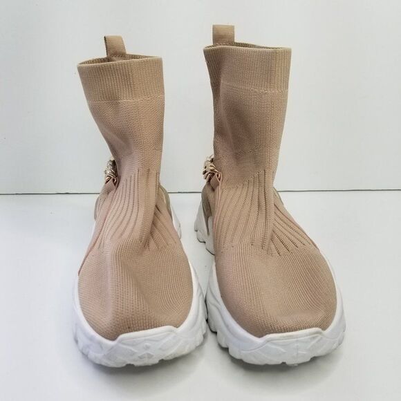 Yoki Women's Sock Sneakers Size 10 Tan Pull On - Picture 3 of 10